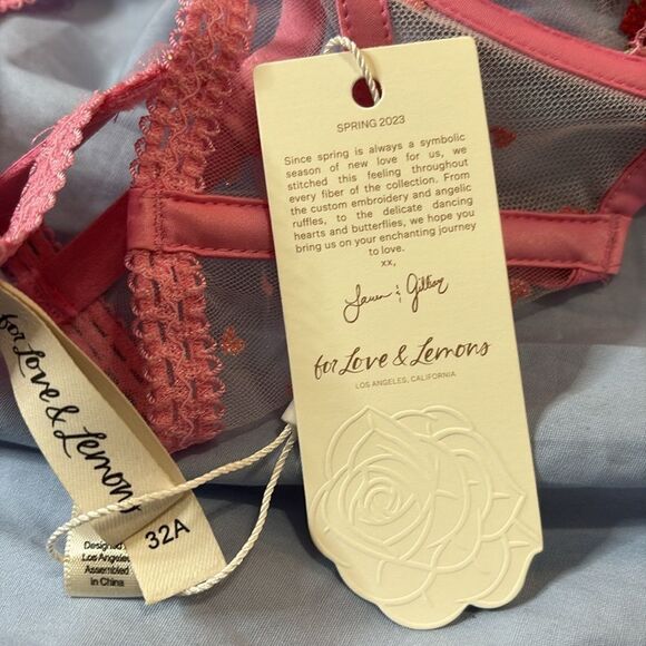 For Love and Lemons Whimsical Garden Underwire Bra 32A - Picture 4 of 4